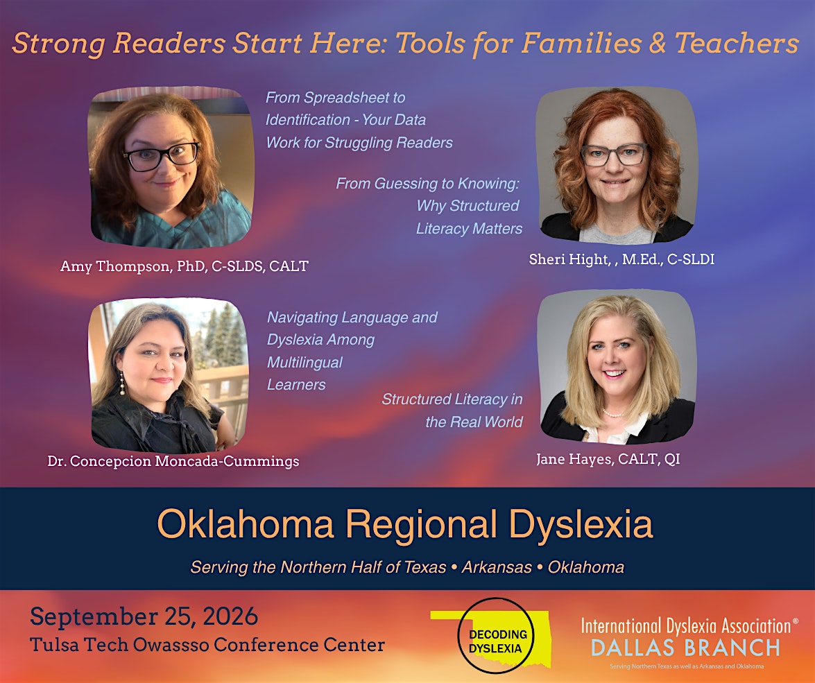 Oklahoma Regional Dyslexia Conference - 2nd Annual speakers