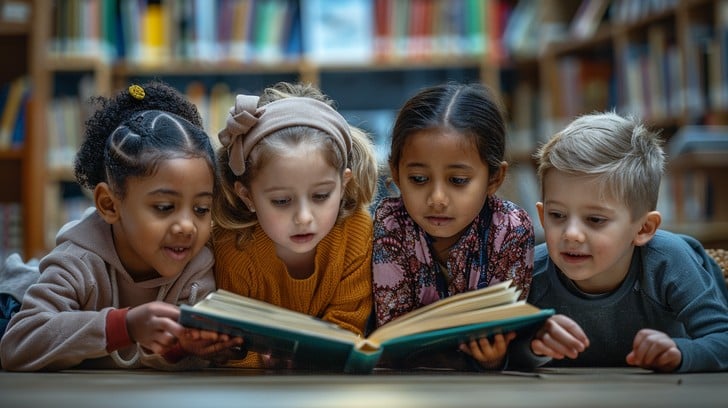 Children reading together
